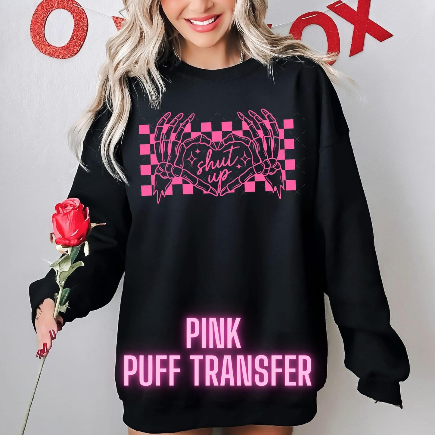 Shut Up-Hot PINK Puff Print